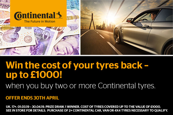 Win the cost of your tyres back - up to £1000!